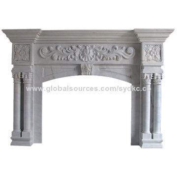 Natural indoor carved freestanding bio-ethanol fireplace