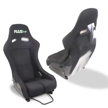 New Fixed Backrest Suede Sports Car Seats - Black Fiberglass Bucket Racing Seat
