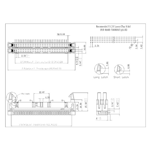 2.54mm Pitch 2.54mm Ejector Header 90° Double Layer Supplier