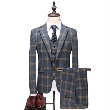 grid lapel big size men's suits bridegroom wedding tuxedo suits