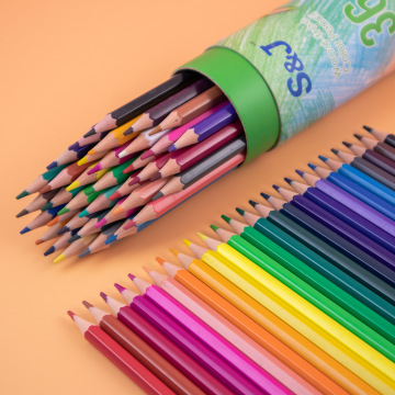 Wholesale Wood-Free Color Pencil Set in Barrel Packaging: 12, 18, 24, and 36 Colors for Student Drawing and Tintage