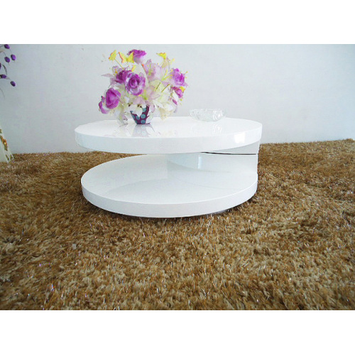 Coffee Table Small Rotatable Glossy White
