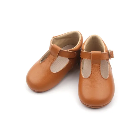 Leather T- Bar Style Princess Shoes Girls Casual Shoes in Bulk