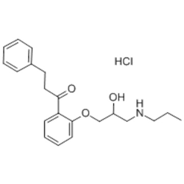 1- [2- [2- 하이드 록시 -3- (프로필 아미노) 프로 폭시] 페닐] -3- 페닐 프로판 -1- 온 하이드로 클로라이드 CAS 34183-22-7