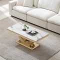 Marble Coffee Table with Stainless Steel Frame