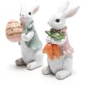 Bunny figürinleri (Paskalya Beyaz Tavşan 2pcs)