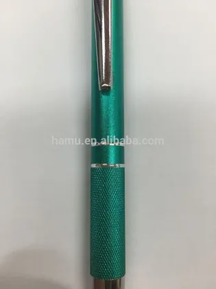 green aluminium ball pen, plastic core parker,retractable pen