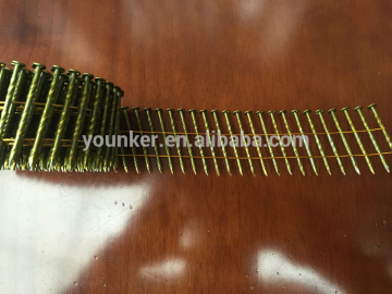 Hot dip yellow wire coil nail with diamond point