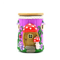 Purple Mushroom House Glass Yekuchengetedza Jar