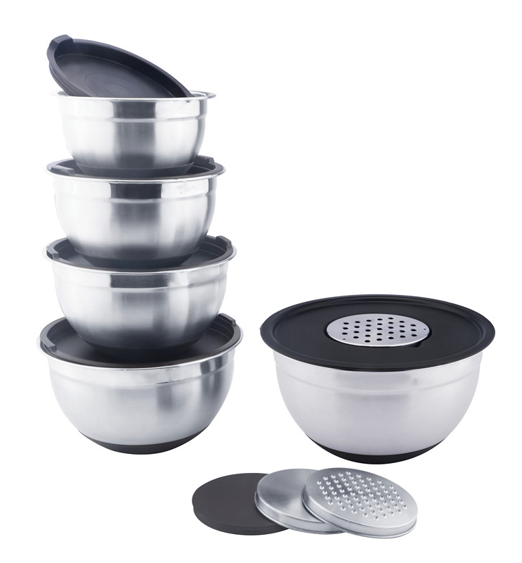 Airtight cheese grater lid salad mixing bowl set