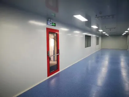 Glass fire escape door