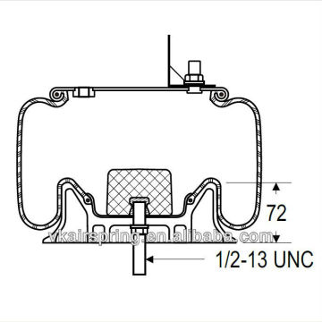 Freightliner Class 6&7 gas-filled air bag 1R12-620 rubber air spring suspension system/ truck spare parts with alloy piston
