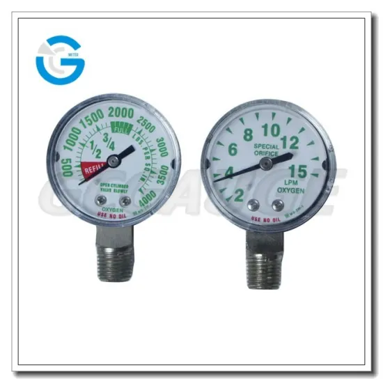 High quality chrome-plated oxygen and acetylene pressure gauge