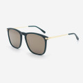 Square Acetate And Metal Combined Unisex Sunglasses 23A8114