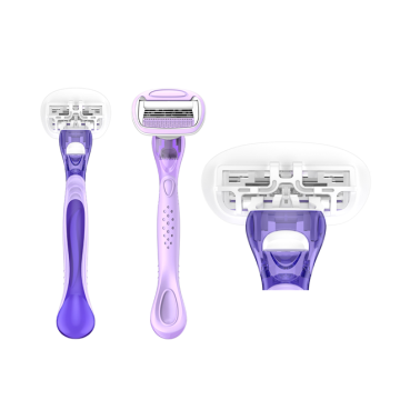 Women's Shaving Razor with Full Lubricating Strip and 4-Blade System