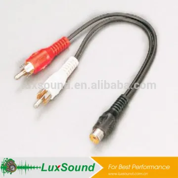 PRO AV cable, RCA female to 2RCA male A/V cable,