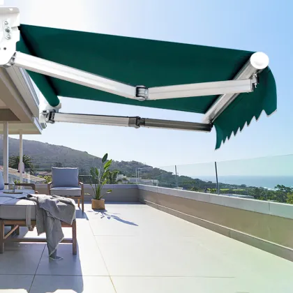 GULI rain prevention aluminum big telescoping awning retractable strong rain awning for outdoor