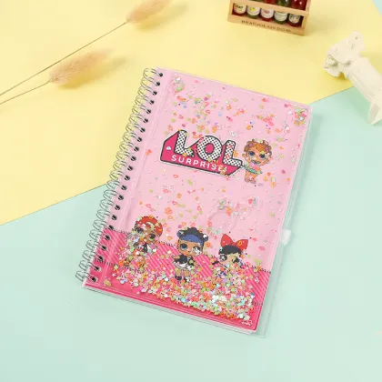 Children's Creative Cartoon Quicksand Sequins Shiny Girl Notebook