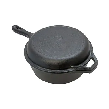 top seller cast iron Wholesale 2 In 1 Combo Cooker Set Kitchen Cookware Durable Milk Pot And Fry Pan lid