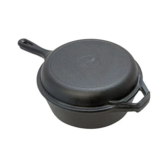 top seller cast iron Wholesale 2 In 1 Combo Cooker Set Kitchen Cookware Durable Milk Pot And Fry Pan lid