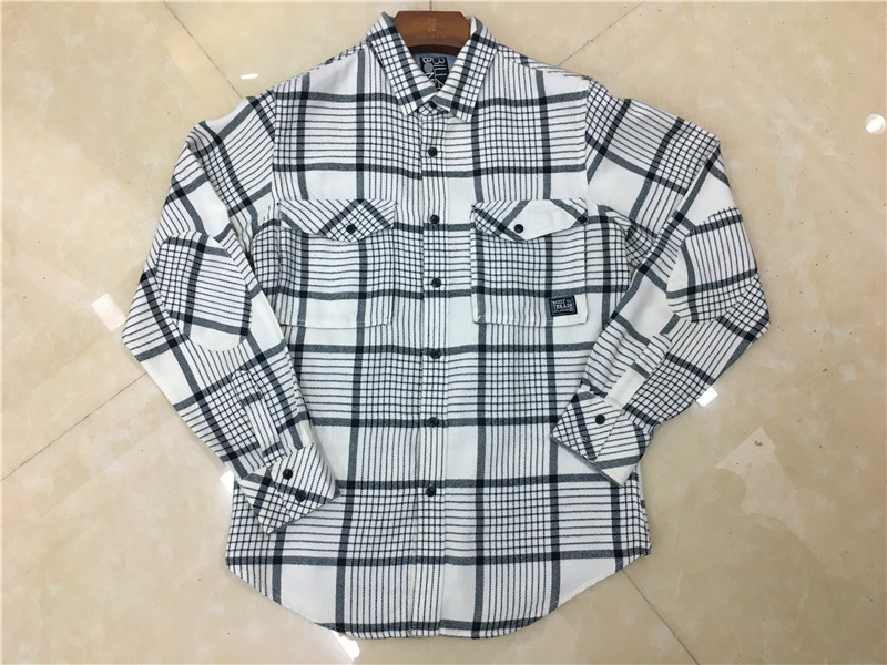 Men's 100% Cotton Long-Sleeved Plaid Shirt