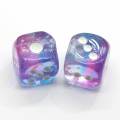 17mm Gradient Color 3D Miniature Figurines Resin Dice Charm For DIY Earring Pendants Making Accessories Charms 14mm