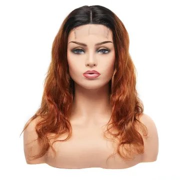 Arebella Professional High Quality  Natural 210% Human Hair 4*4 Lace Front Real T1B/30 Body Wave Wigs