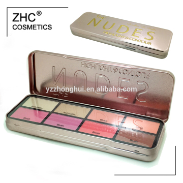 CC4254 Highlight & Contour Tin make up palette with 6 blush and 2 iiiuminators