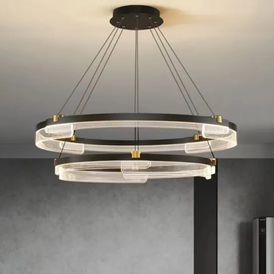 DLL ew Design 8219-6 Black Round Ring 60+80cm Hanging LED Pendant Lights