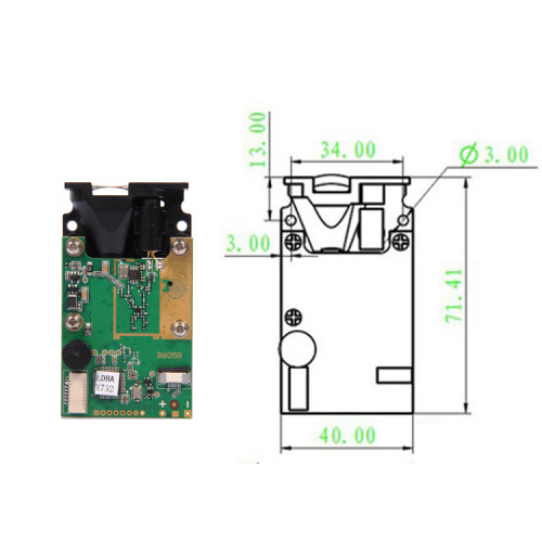 Sensor de distancia láser de alta resolución de 100 m