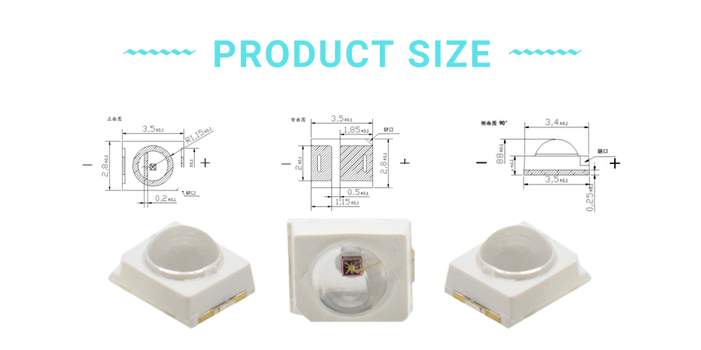 2835 SMD LED 500 nm