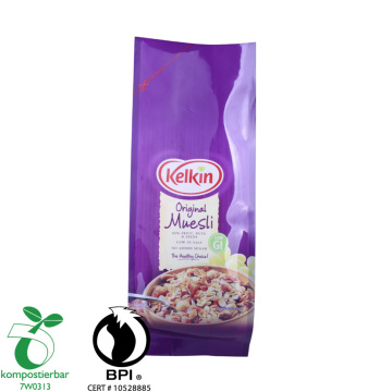 Bolsa de granola biodegradable de 1 kg impresa con refugio lateral