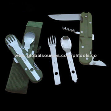 Multi-purpose Camping Kit, Made of 420 Stainless Steel, ABS Materials