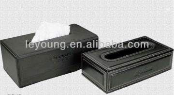 Custom Printed Leather Tissue Box For Restaurant