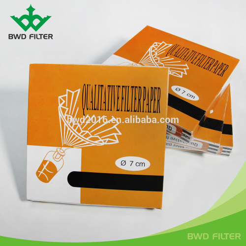 Suministre filtros de papel cualitativos de laboratorio de buena calidad de 11 cm