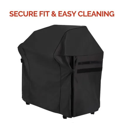Black Rip-Proof Anti-UV Fade Resistant Waterproof BBQ Grill Cover for Weber