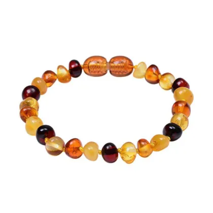 Natural baltic amber teething bracelet for baby