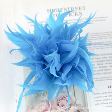 Vintage Floral Goose Feather Brooch: A Luxurious Women's Accessory for Hats, Hair, and Lapels