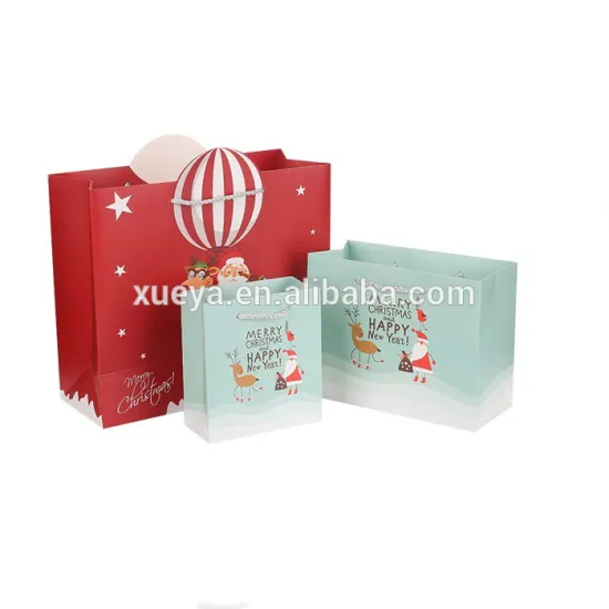 Colorful Christmas Gift Various Size Coated Paper Bag