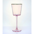 embossed crystal champagne glass pink colored wine glass