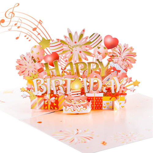 Biglietto musicale soffiabile con illuminazione 3D per compleanno