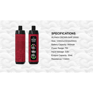 ALFAKH CROWN BAR 20000 Puffs Disposable Vape
