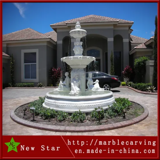 White Marble Stone Carved Fountain for Square Place