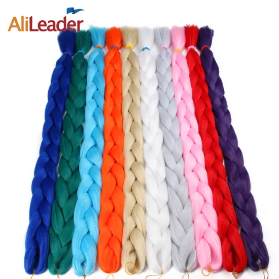 AliLeader Hot Sale Synthetic Jumbo Braid Crochet Hair 82 Inch 165G Pure Color Silky Yaki Jumbo Braid Hair Extension