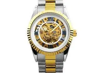 Stainless Steel Automatic Mechanical Watch Skeleton Dial ,