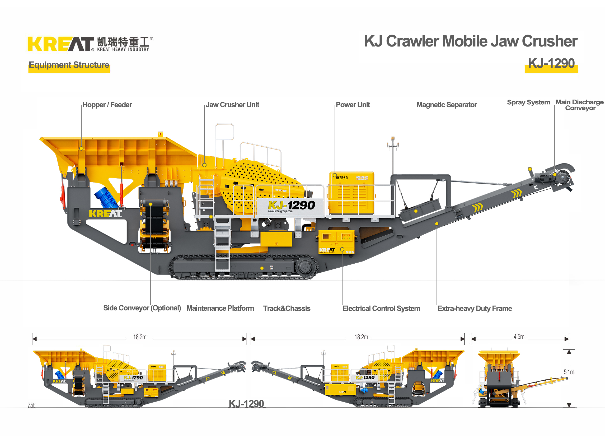 Extra Heavy Duty Crawler Jaw Crusher