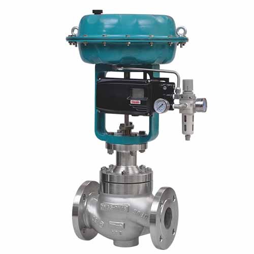 Compact pneumatic single-seat control valve