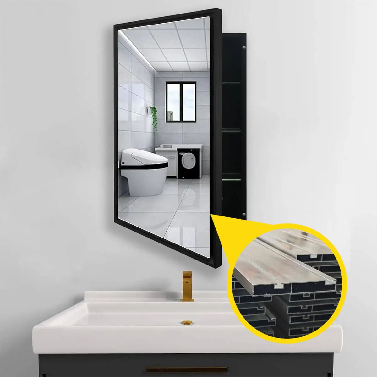Custom Cabinet Edgings Extruded Aluminum Mirror Frames