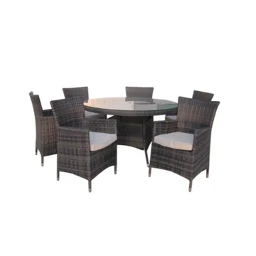 Wicker Garden Set: Rattan Dining Round Table and Chair