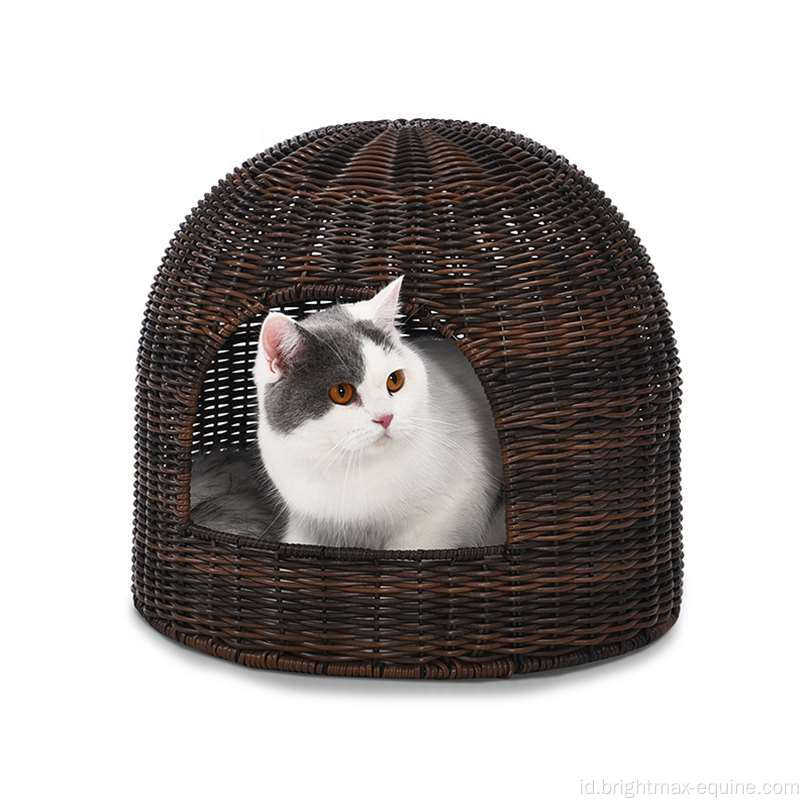 Tidur Rumah Knel House Summer Breathable Rattan Pet Bed